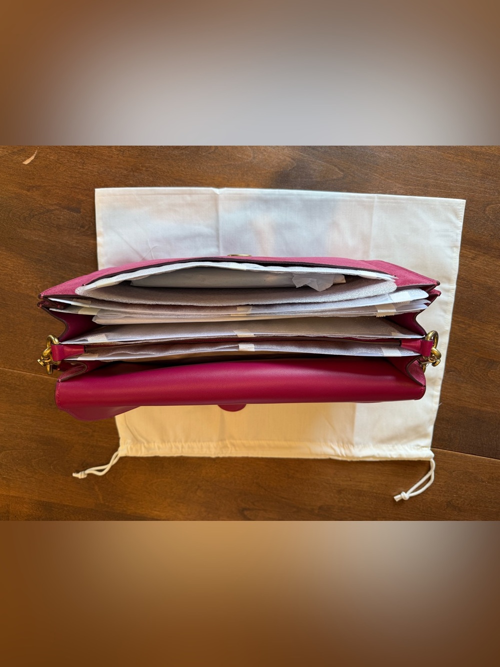 Coach Tabby 36 Fuchsia Pink Suede Shoulder Bag NWT - Picture 11 of 13